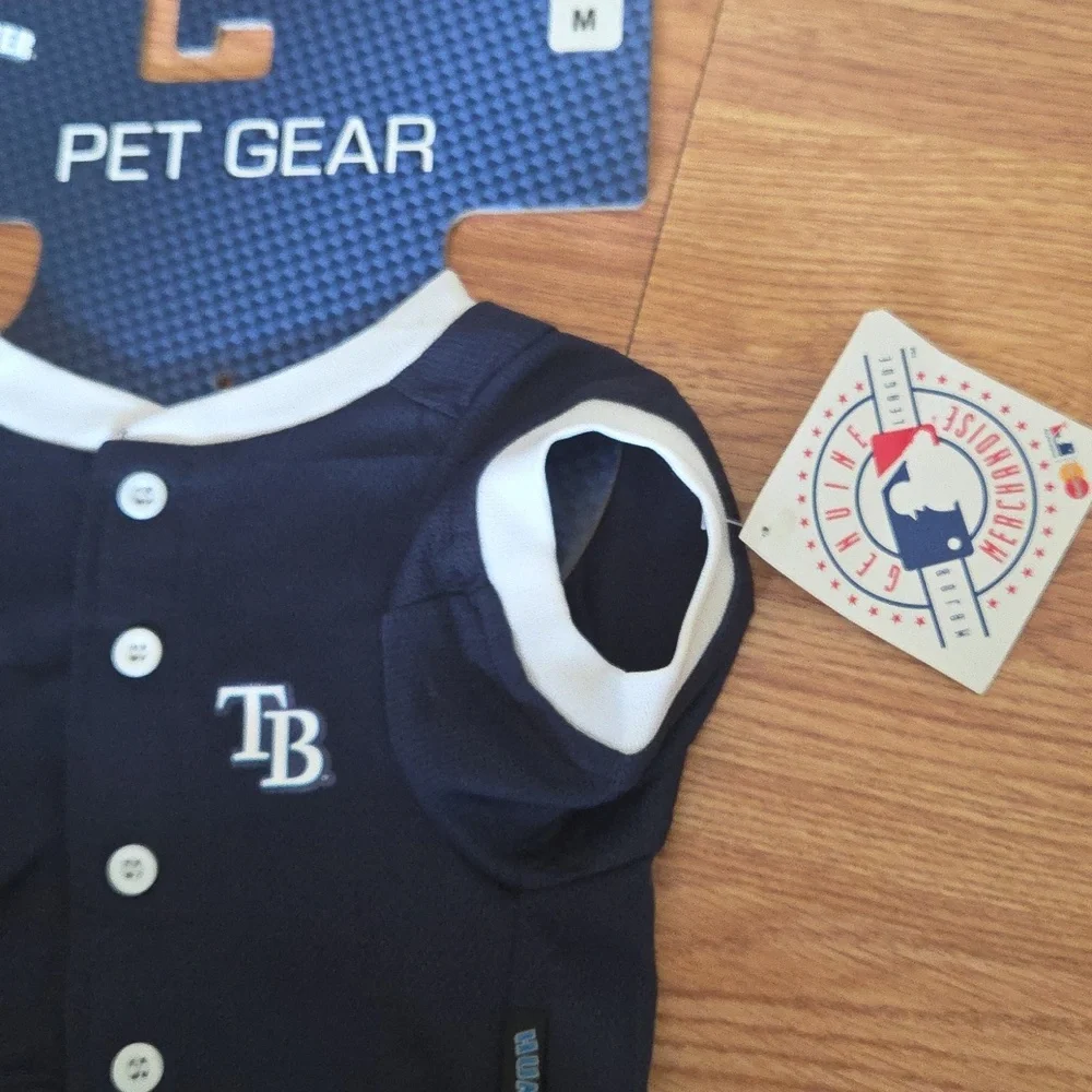 MLB TAMPA BAY RAYS Pet Jersey Dog Shirt Sz S, M NWT Baseball Logo Athletic